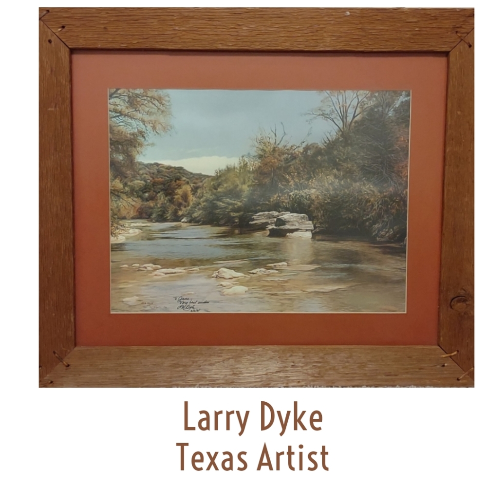 Vintage 1978 Larry Dyke Signed Print "Crystal Passage" (Texas Artist)